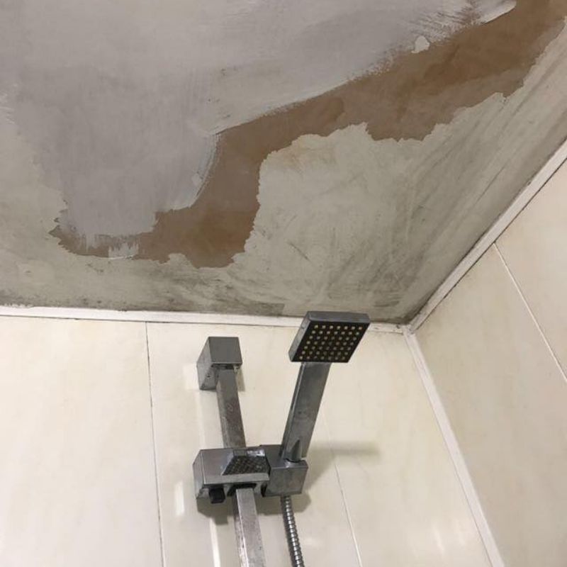 ceiling above shower